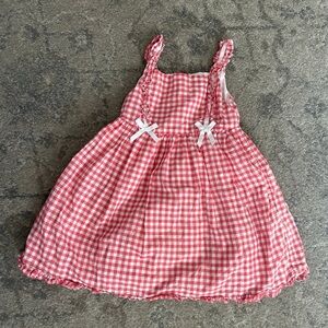 Tahari Red and White Gingham Kids Dress
